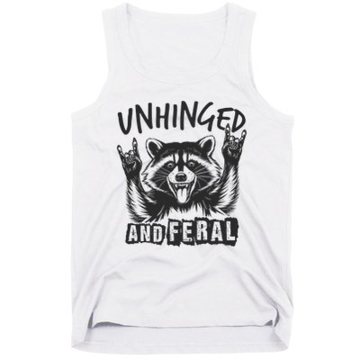 Unhinged and Feral Funny Raccoon Men Girl Toddler Boy Humor  Tank Top