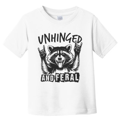 Unhinged and Feral Funny Raccoon Men Girl Toddler Boy Humor  Toddler T-Shirt