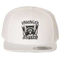 Unhinged and Feral Funny Raccoon Men Girl Toddler Boy Humor  Wool Snapback Cap