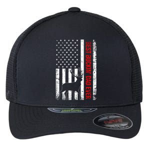 Usa American Flag Whitegreat Gifttailed Deer Best Buckin Dad Ever Gift Flexfit Unipanel Trucker Cap