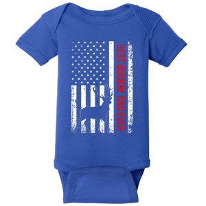 Usa American Flag Whitegreat Gifttailed Deer Best Buckin Dad Ever Gift Baby Bodysuit