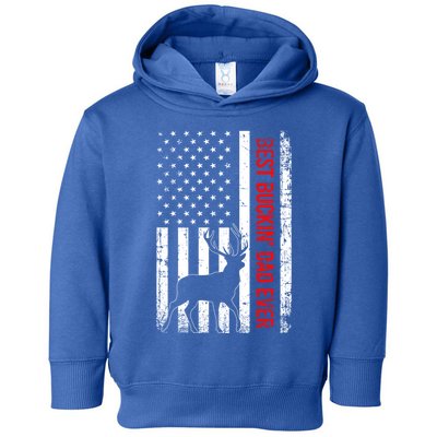Usa American Flag Whitegreat Gifttailed Deer Best Buckin Dad Ever Gift Toddler Hoodie
