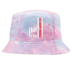 Usa American Flag Whitegreat Gifttailed Deer Best Buckin Dad Ever Gift Tie-Dyed Bucket Hat