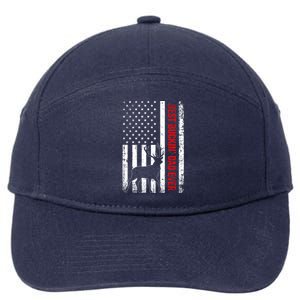 Usa American Flag Whitegreat Gifttailed Deer Best Buckin Dad Ever Gift 7-Panel Snapback Hat