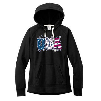 USA American Flag Celebration Women's Fleece Hoodie