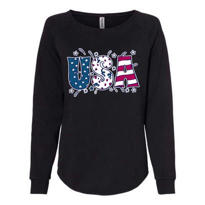 USA American Flag Celebration Womens California Wash Sweatshirt