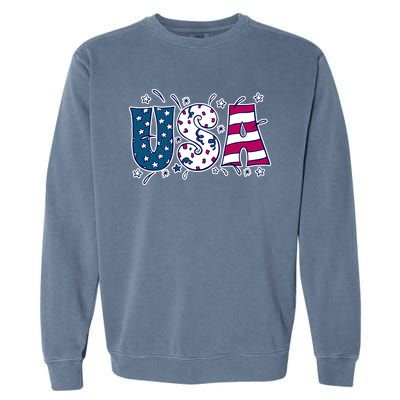 USA American Flag Celebration Garment-Dyed Sweatshirt