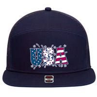 USA American Flag Celebration 7 Panel Mesh Trucker Snapback Hat