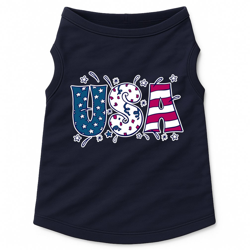USA American Flag Celebration Doggie Tank