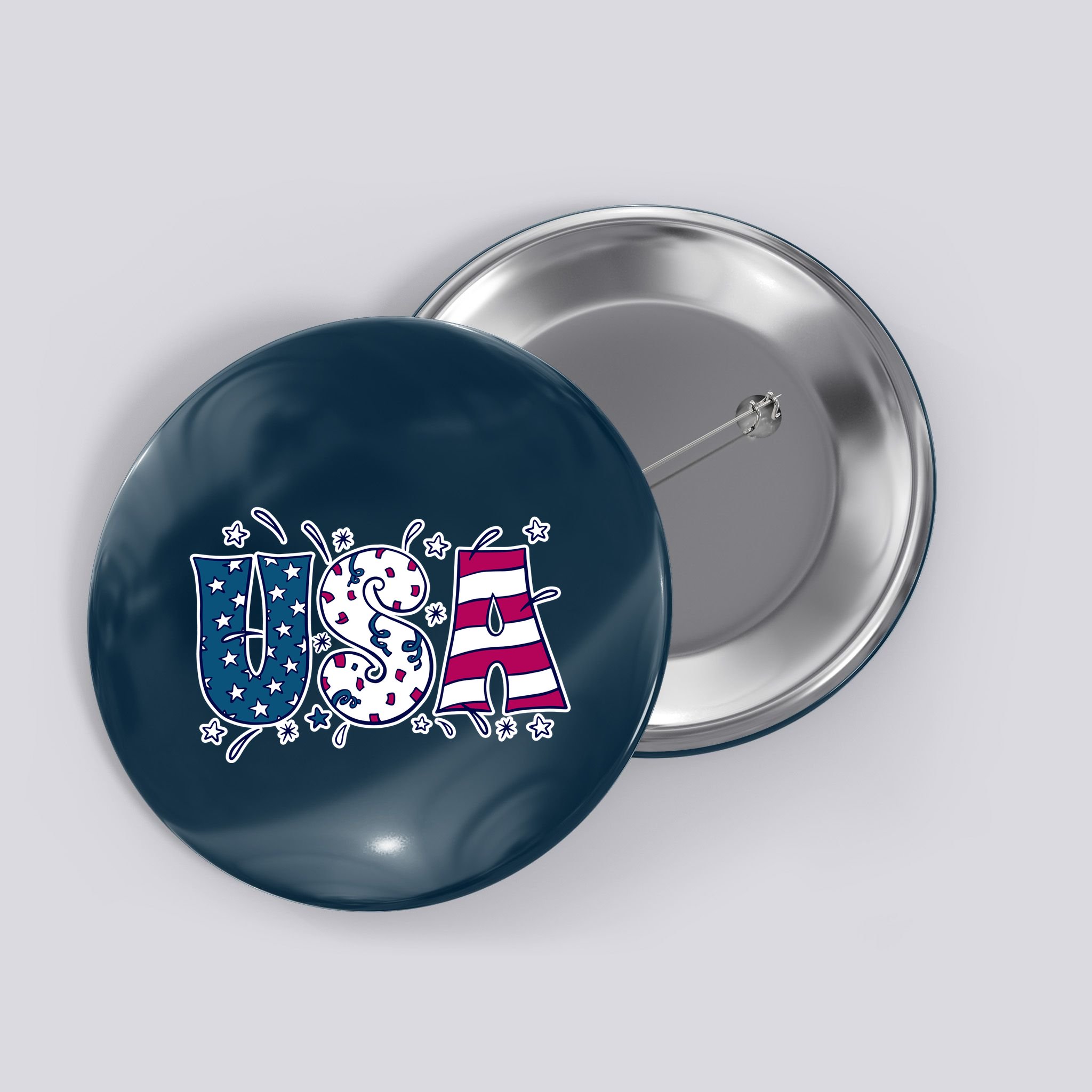 USA American Flag Celebration Button