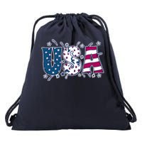 USA American Flag Celebration Drawstring Bag