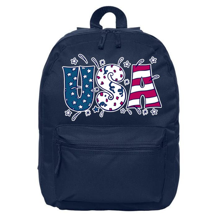 USA American Flag Celebration 16 in Basic Backpack