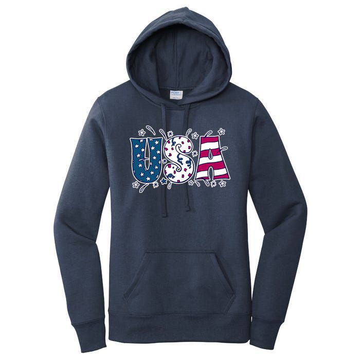 USA American Flag Celebration Women's Pullover Hoodie