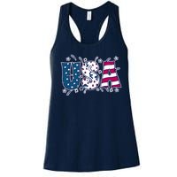 USA American Flag Celebration Women's Racerback Tank