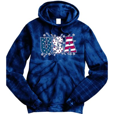 USA American Flag Celebration Tie Dye Hoodie