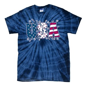 USA American Flag Celebration Tie-Dye T-Shirt