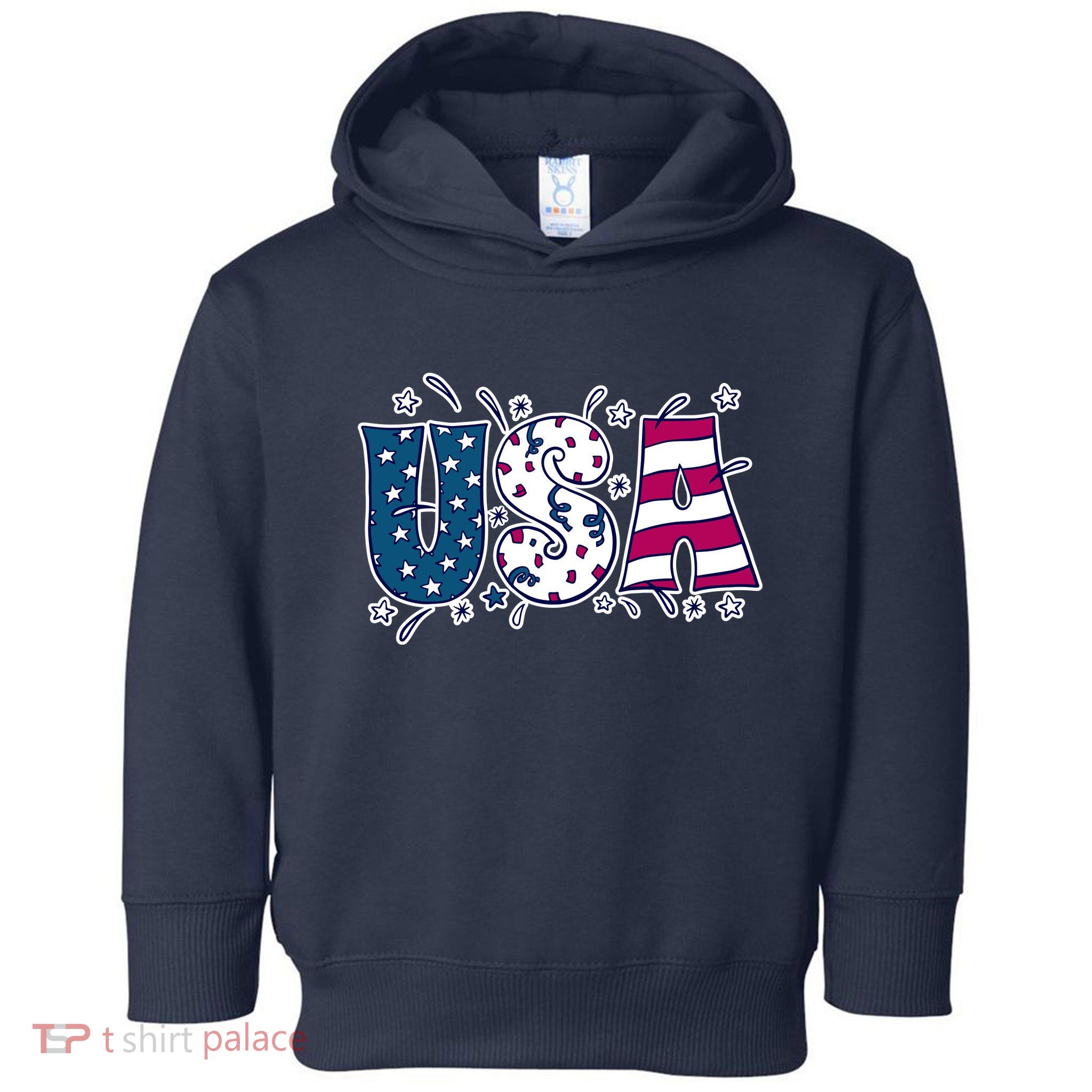 USA American Flag Celebration Toddler Hoodie