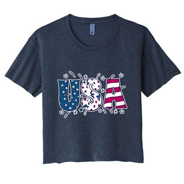 USA American Flag Celebration Crop Top