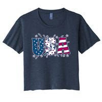 USA American Flag Celebration Women's Crop Top Tee