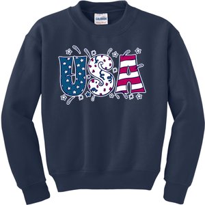 USA American Flag Celebration Kids Sweatshirt