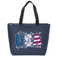 USA American Flag Celebration Zip Tote Bag