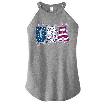 USA American Flag Celebration Women's Perfect Tri Rocker Tank