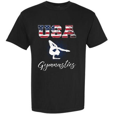 USA American Flag Gymnastics Tee Gymnast 4th Of July Garment-Dyed Heavyweight T-Shirt