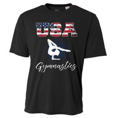 USA American Flag Gymnastics Tee Gymnast 4th Of July Cooling Performance Crew T-Shirt