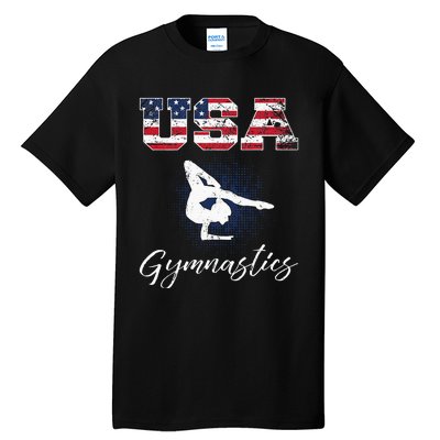 USA American Flag Gymnastics Tee Gymnast 4th Of July Tall T-Shirt