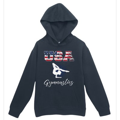 USA American Flag Gymnastics Tee Gymnast 4th Of July Urban Pullover Hoodie