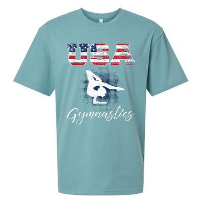 USA American Flag Gymnastics Tee Gymnast 4th Of July Sueded Cloud Jersey T-Shirt