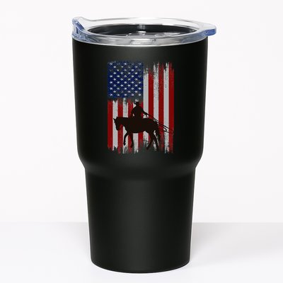 Usa American Flag Cowboy Rodeo Roping Horse Riding Tumbler