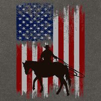 Usa American Flag Cowboy Rodeo Roping Horse Riding Cotton Canvas Backpack