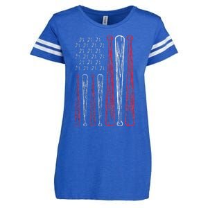 USA American Flag Baseball Red White Blue 4th of July Enza Ladies Jersey Football T-Shirt