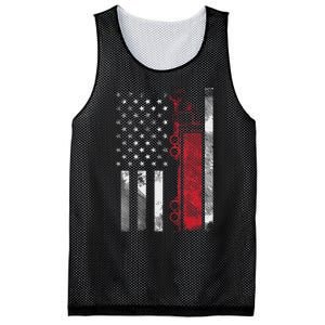 US American Flag Semi Truck Driver 18 Wheeler Trucker Gift Mesh Reversible Basketball Jersey Tank