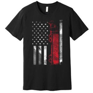 US American Flag Semi Truck Driver 18 Wheeler Trucker Gift Premium T-Shirt