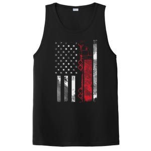 US American Flag Semi Truck Driver 18 Wheeler Trucker Gift PosiCharge Competitor Tank