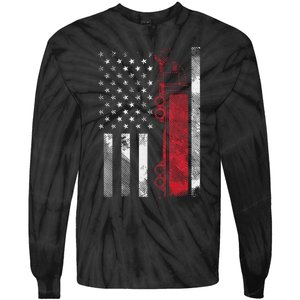 US American Flag Semi Truck Driver 18 Wheeler Trucker Gift Tie-Dye Long Sleeve Shirt