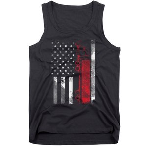 US American Flag Semi Truck Driver 18 Wheeler Trucker Gift Tank Top