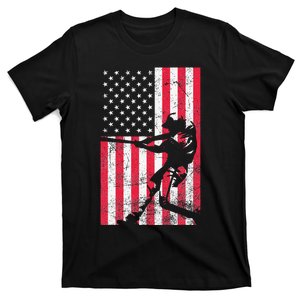 USA American Flag Baseball Red White Blue 4th of July T-Shirt