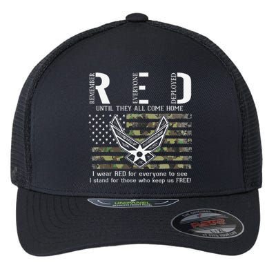 US Air Force Support RED Friday Remember Everyone Deployed Flexfit Unipanel Trucker Cap