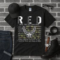US Air Force Support RED Friday Remember Everyone Deployed Tall T-Shirt
