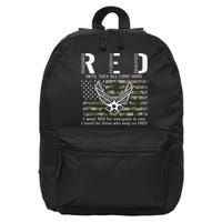 US Air Force Support RED Friday Remember Everyone Deployed 16 in Basic Backpack