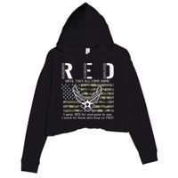 US Air Force Support RED Friday Remember Everyone Deployed Crop Fleece Hoodie