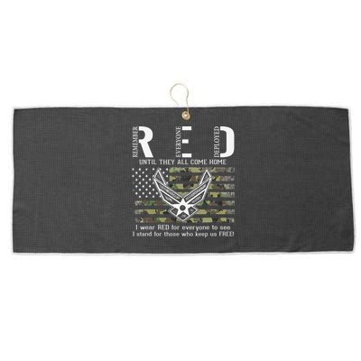 US Air Force Support RED Friday Remember Everyone Deployed Large Microfiber Waffle Golf Towel