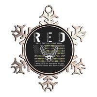 US Air Force Support RED Friday Remember Everyone Deployed Metallic Star Ornament