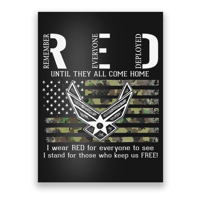 US Air Force Support RED Friday Remember Everyone Deployed Poster