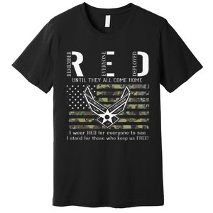 US Air Force Support RED Friday Remember Everyone Deployed Premium T-Shirt