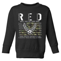 US Air Force Support RED Friday Remember Everyone Deployed Toddler Sweatshirt