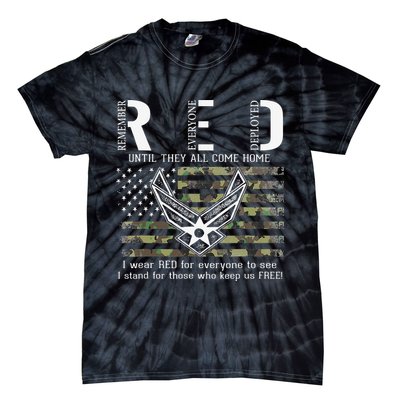 US Air Force Support RED Friday Remember Everyone Deployed Tie-Dye T-Shirt